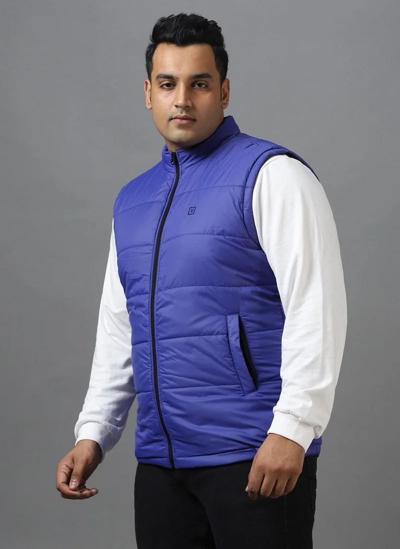 Urbano Fashion  Urbano Plus Men's Blue Sleeveless Zippered Puffer Jacket for Men | Best Price UAE